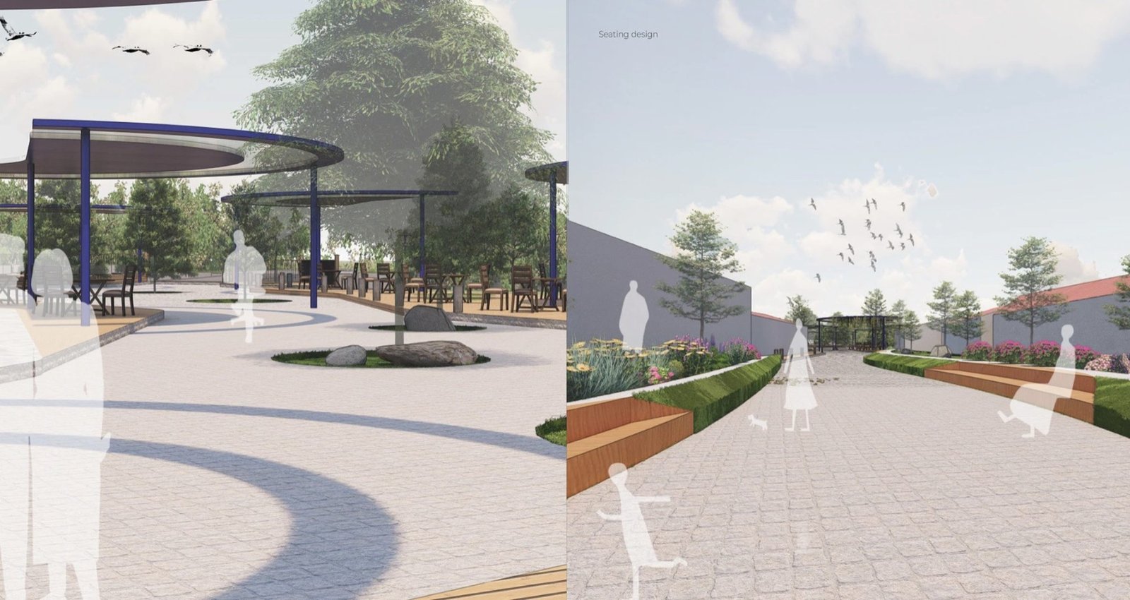 Public plaza study render